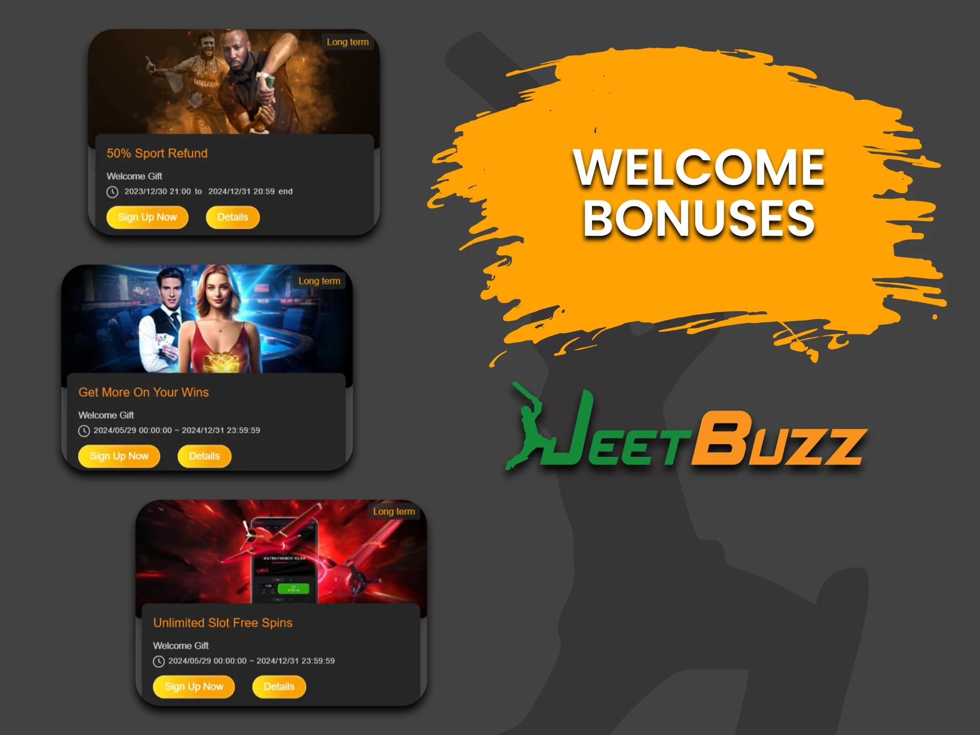 JeetBuzz অ্যাপে স্বাগত বোনাস পান।