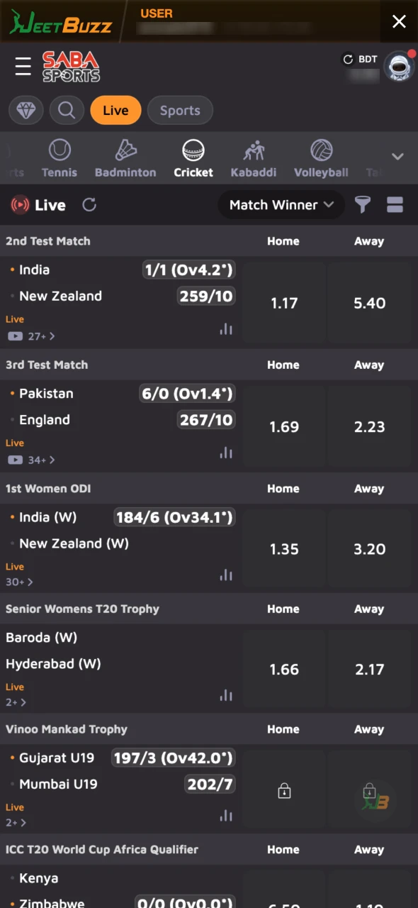 JeetBuzz offers a wide range of sports to bet.